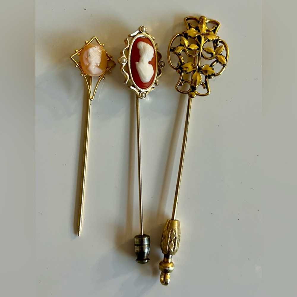 Vintage cameo stick pins Avon